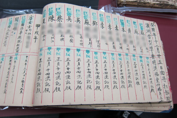 1939年的《义山碑号簿》（右），记录不治病者由家人殓葬或由东华安排最后归宿。它们都反映东华对亡者、对历史的执着和尊敬。